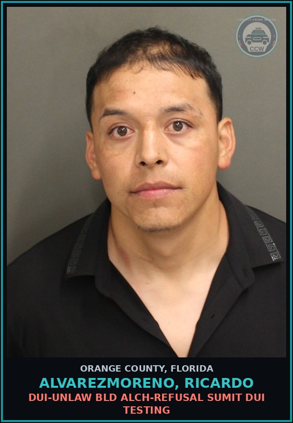Booking mugshot of ALVAREZMORENO, RICARDO in Orange County