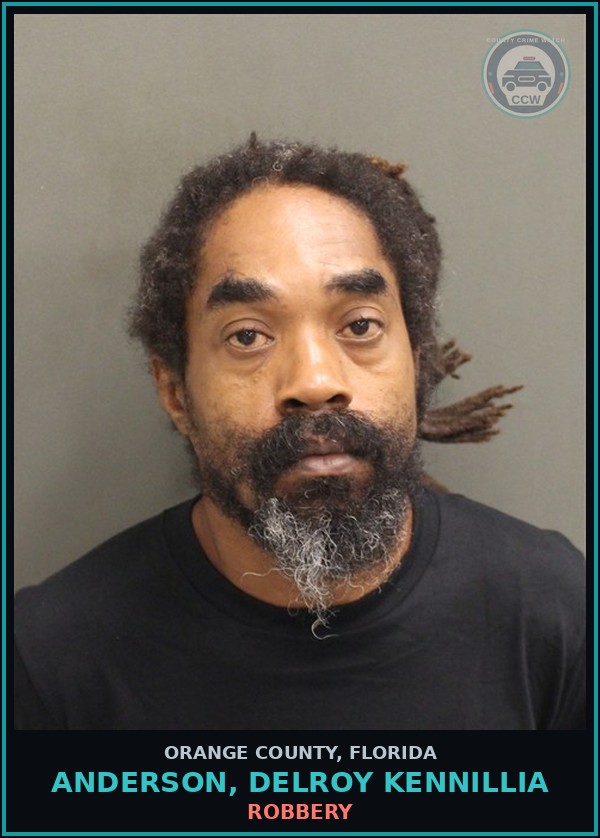 Booking mugshot of ANDERSON, DELROY KENNILLIA in Orange County