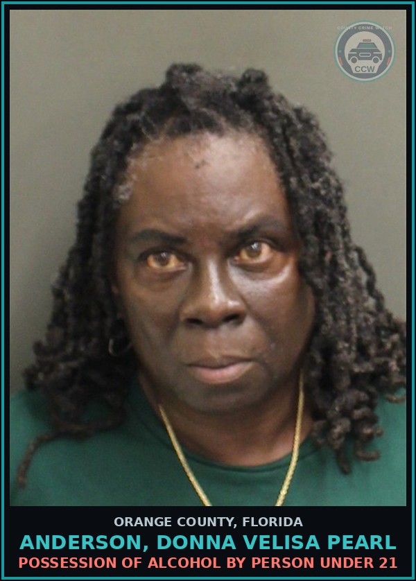 Booking mugshot of ANDERSON, DONNA VELISA PEARL in Orange County