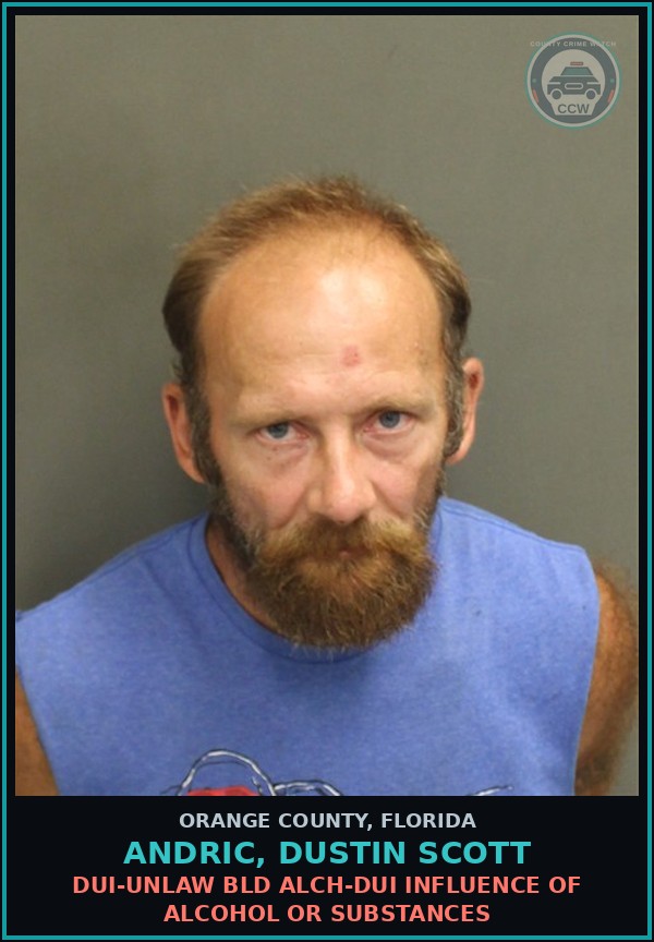 Booking mugshot of ANDRIC, DUSTIN SCOTT in Orange County