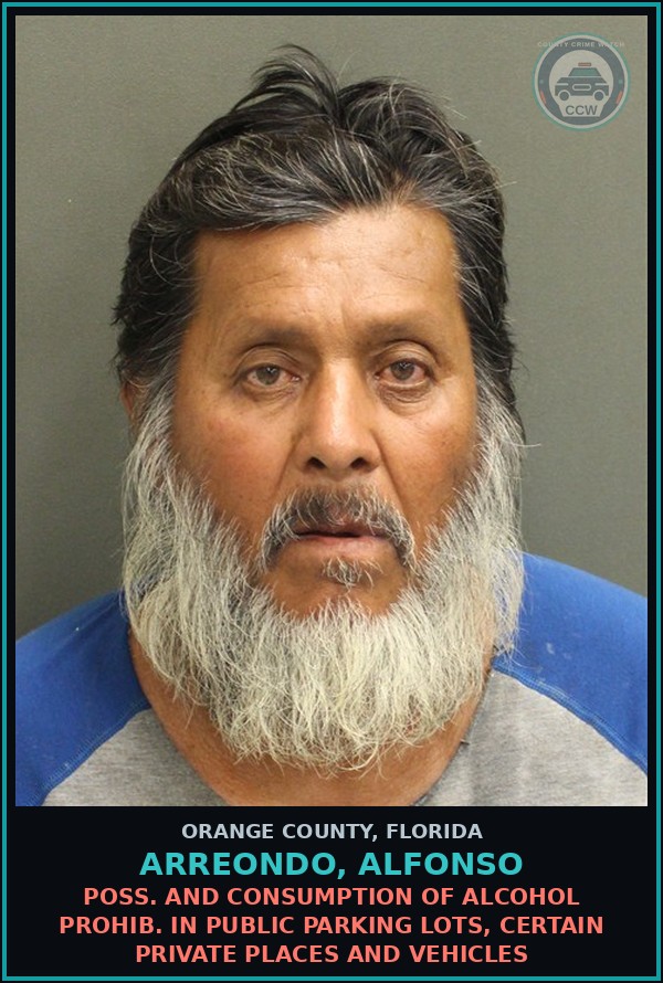 Booking mugshot of ARREONDO, ALFONSO in Orange County