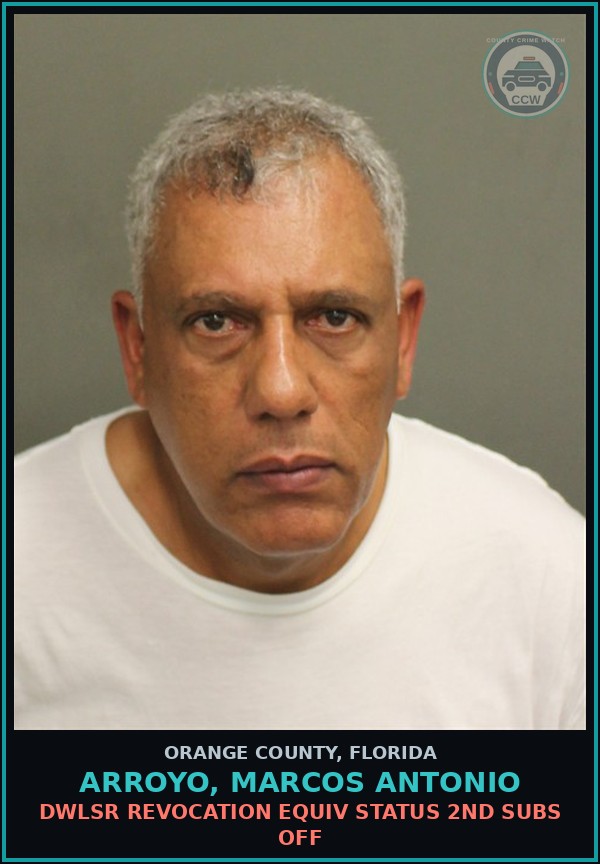 Booking mugshot of ARROYO, MARCOS ANTONIO in Orange County