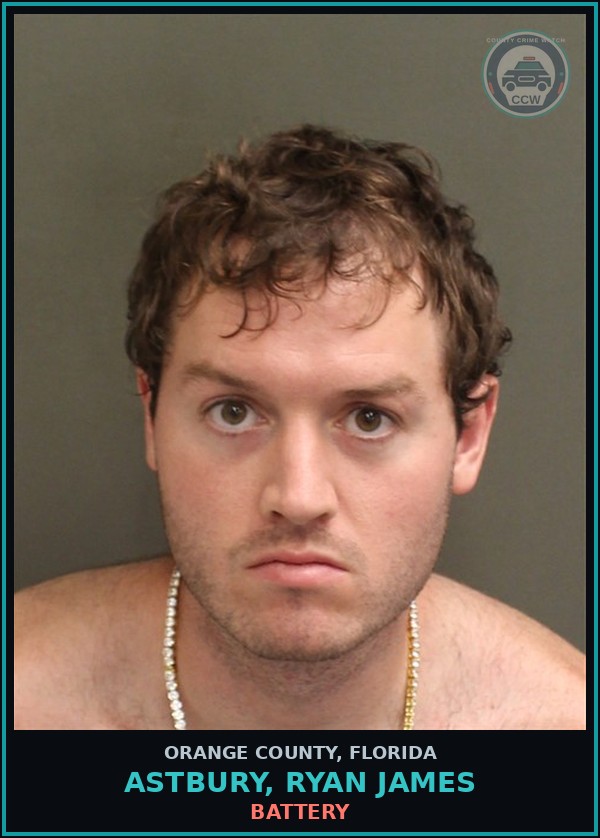Booking mugshot of ASTBURY, RYAN JAMES in Orange County