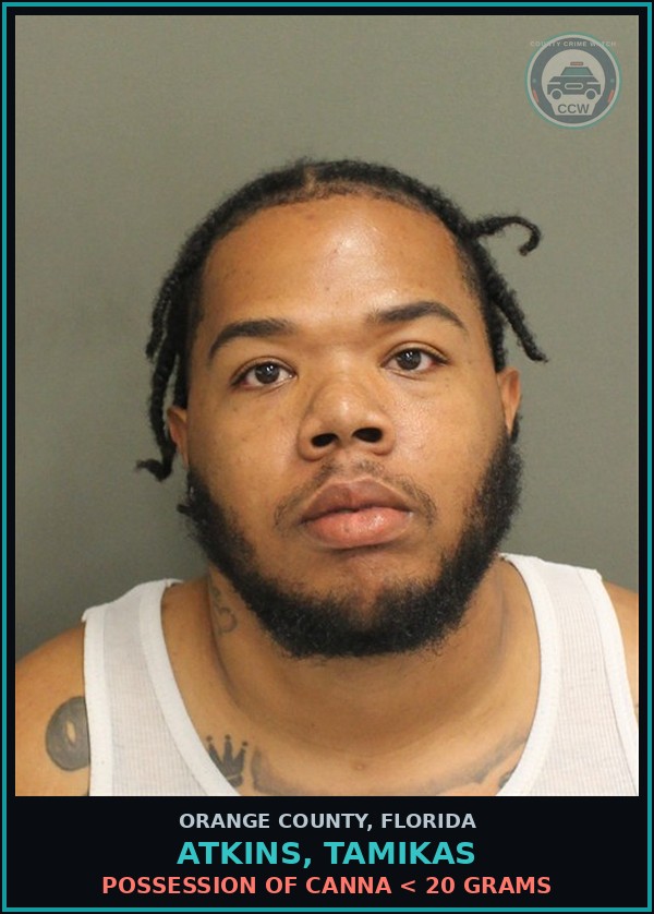Booking mugshot of ATKINS, TAMIKAS in Orange County