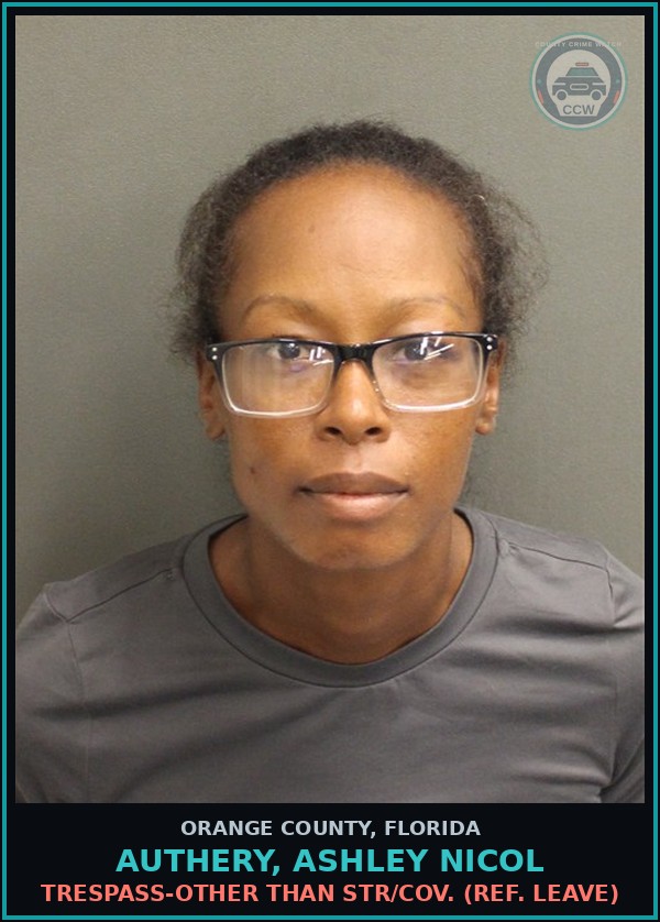 Booking mugshot of AUTHERY, ASHLEY NICOL in Orange County