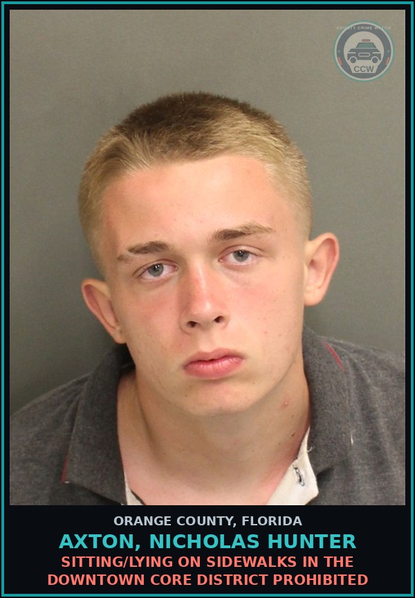 Booking mugshot of AXTON, NICHOLAS HUNTER in Orange County