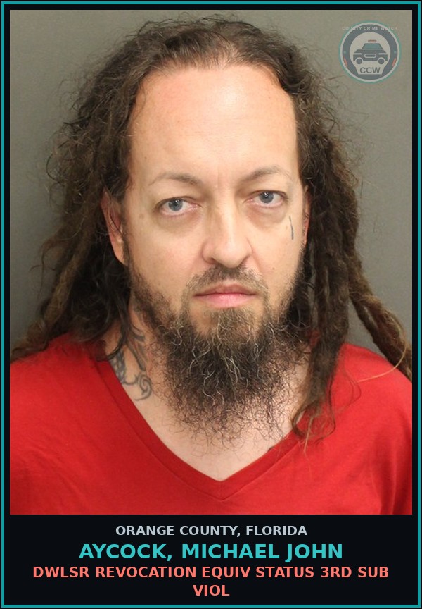 Booking mugshot of AYCOCK, MICHAEL JOHN in Orange County