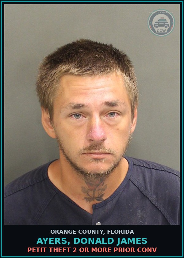 Booking mugshot of AYERS, DONALD JAMES in Orange County