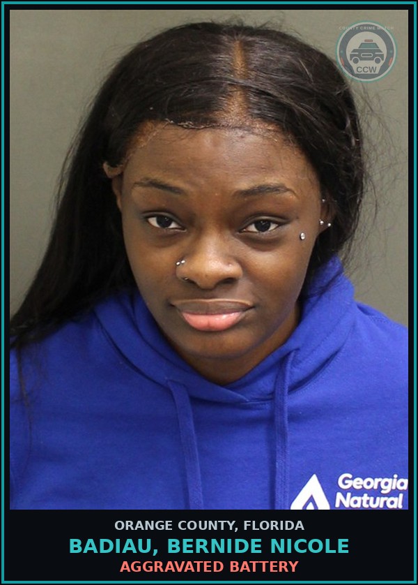 Booking mugshot of BADIAU, BERNIDE NICOLE in Orange County