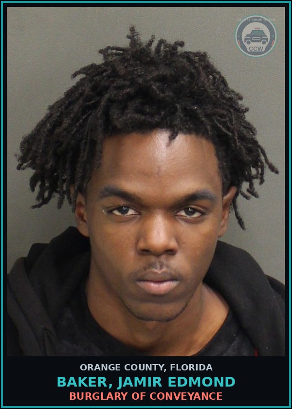 Booking mugshot of BAKER, JAMIR EDMOND in Orange County