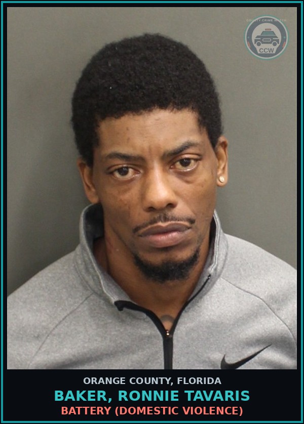 Booking mugshot of BAKER, RONNIE TAVARIS in Orange County