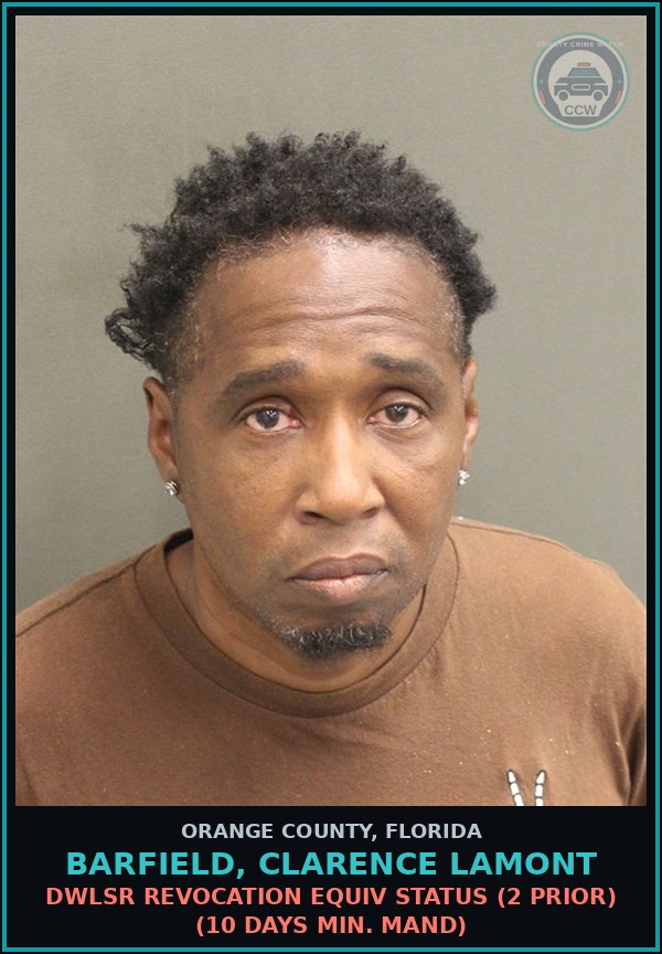 Booking mugshot of BARFIELD, CLARENCE LAMONT in Orange County