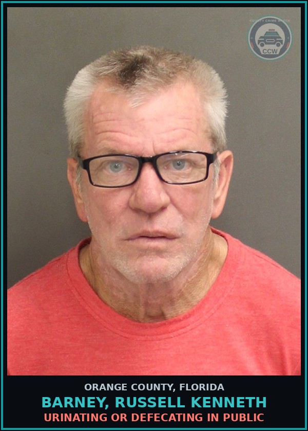 Booking mugshot of BARNEY, RUSSELL KENNETH in Orange County