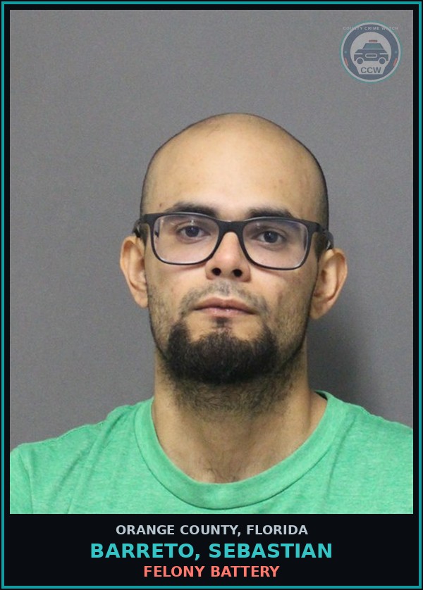 Booking mugshot of BARRETO, SEBASTIAN in Orange County