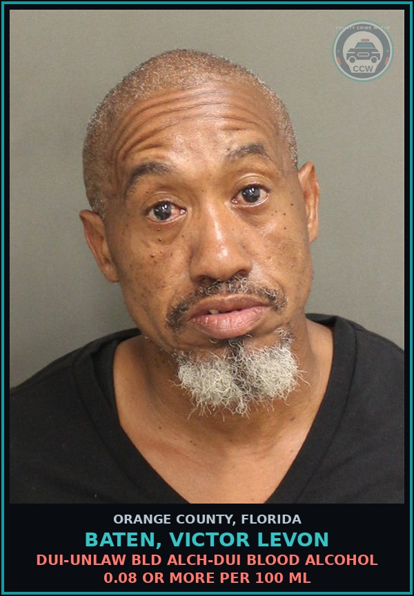 Booking mugshot of BATEN, VICTOR LEVON in Orange County