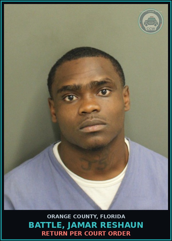 Booking mugshot of BATTLE, JAMAR RESHAUN in Orange County