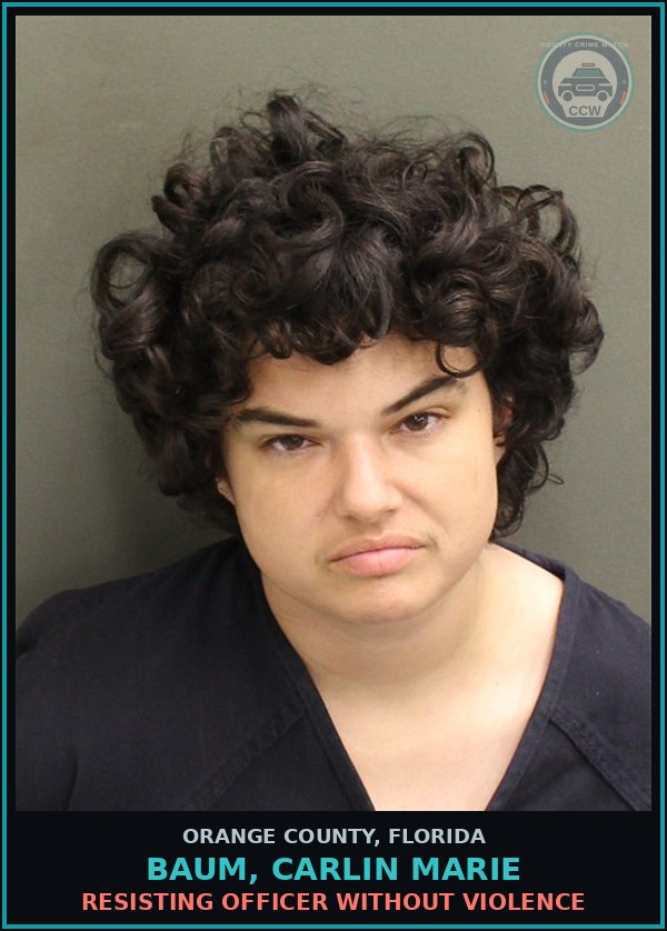 Booking mugshot of BAUM, CARLIN MARIE in Orange County