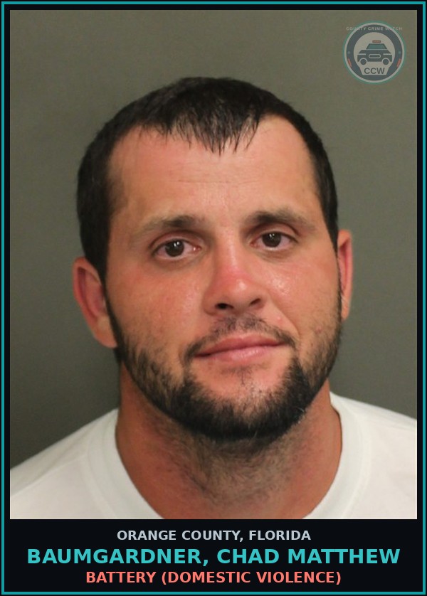 Booking mugshot of BAUMGARDNER, CHAD MATTHEW in Orange County