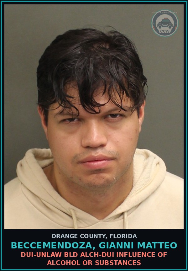 Booking mugshot of BECCEMENDOZA, GIANNI MATTEO in Orange County
