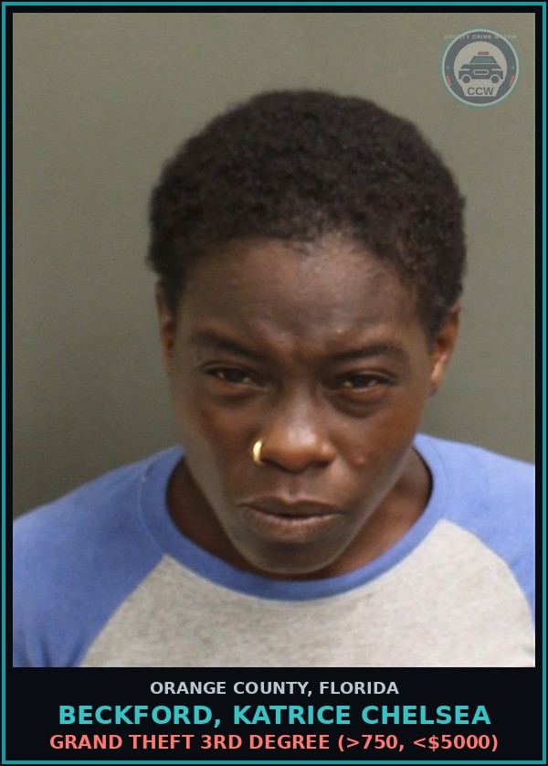 Booking mugshot of BECKFORD, KATRICE CHELSEA in Orange County