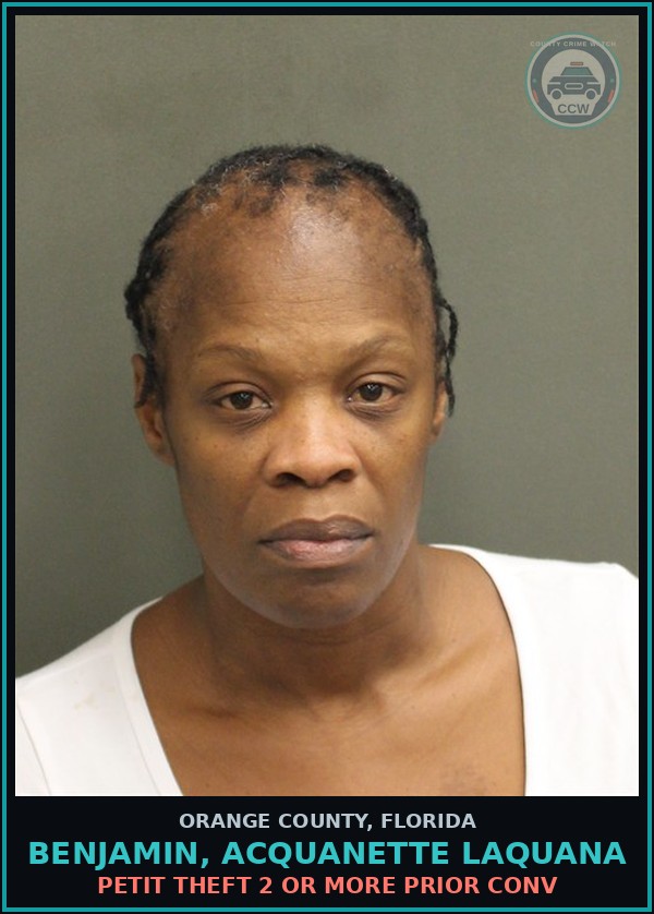 Booking mugshot of BENJAMIN, ACQUANETTE LAQUANA in Orange County