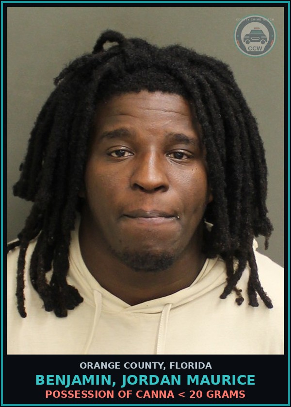 Booking mugshot of BENJAMIN, JORDAN MAURICE in Orange County