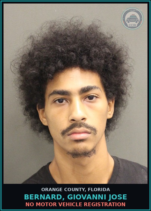 Booking mugshot of BERNARD, GIOVANNI JOSE in Orange County
