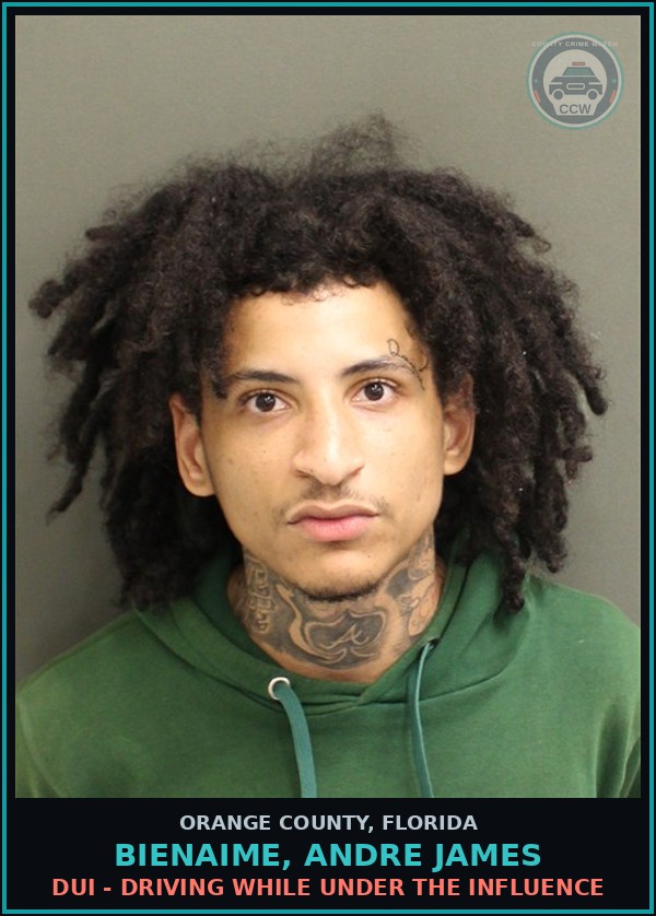 Booking mugshot of BIENAIME, ANDRE JAMES in Orange County