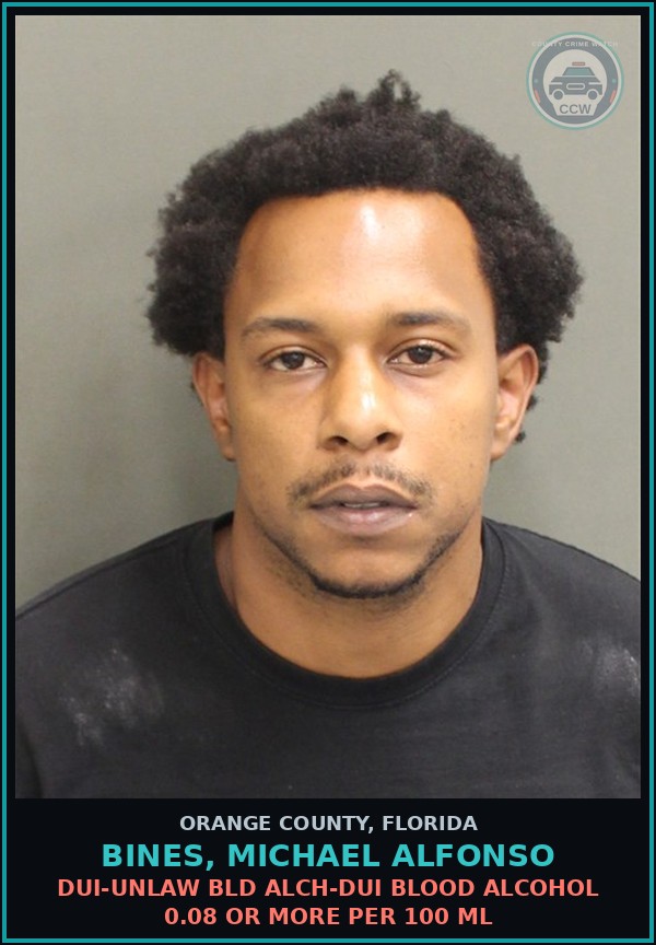 Booking mugshot of BINES, MICHAEL ALFONSO in Orange County