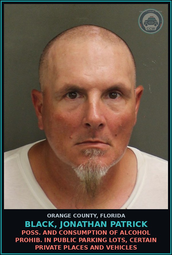 Booking mugshot of BLACK, JONATHAN PATRICK in Orange County