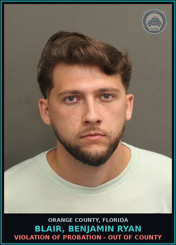 Booking mugshot of BLAIR, BENJAMIN RYAN in Orange County