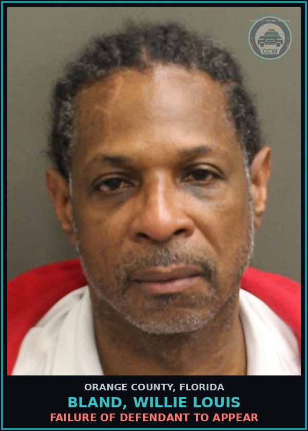 Booking mugshot of BLAND, WILLIE LOUIS in Orange County
