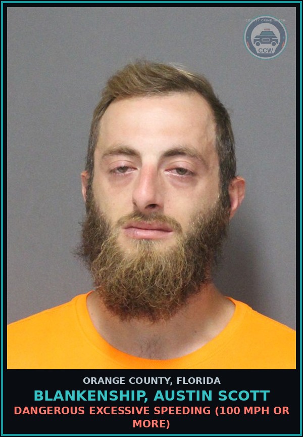 Booking mugshot of BLANKENSHIP, AUSTIN SCOTT in Orange County