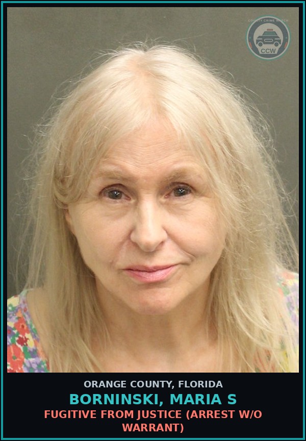 Booking mugshot of BORNINSKI, MARIA S in Orange County