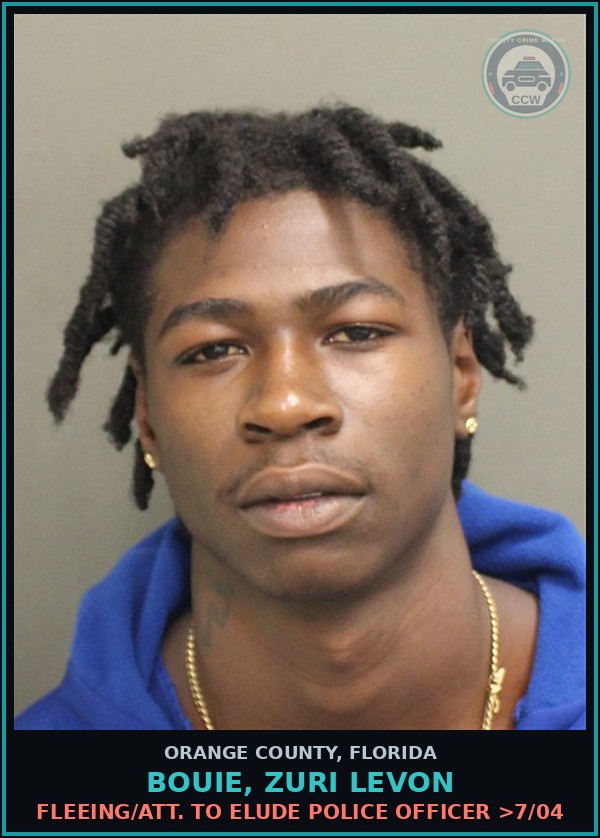 Booking mugshot of BOUIE, ZURI LEVON in Orange County