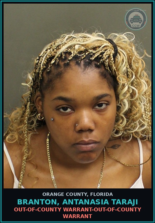 Booking mugshot of BRANTON, ANTANASIA TARAJI in Orange County