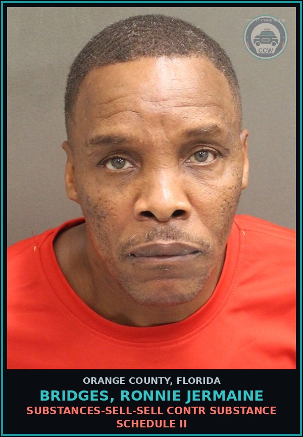 Booking mugshot of BRIDGES, RONNIE JERMAINE in Orange County
