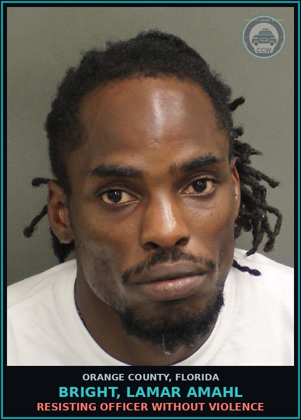 Booking mugshot of BRIGHT, LAMAR AMAHL in Orange County