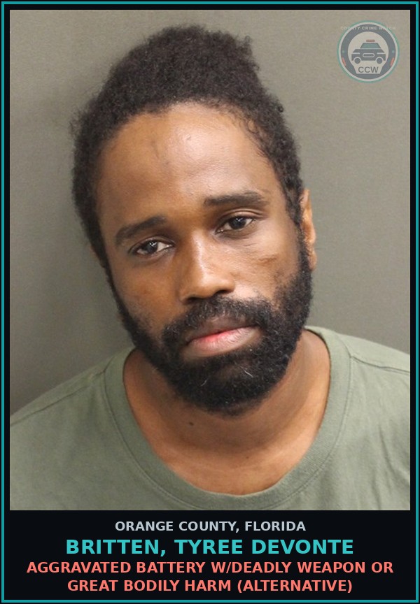 Booking mugshot of BRITTEN, TYREE DEVONTE in Orange County