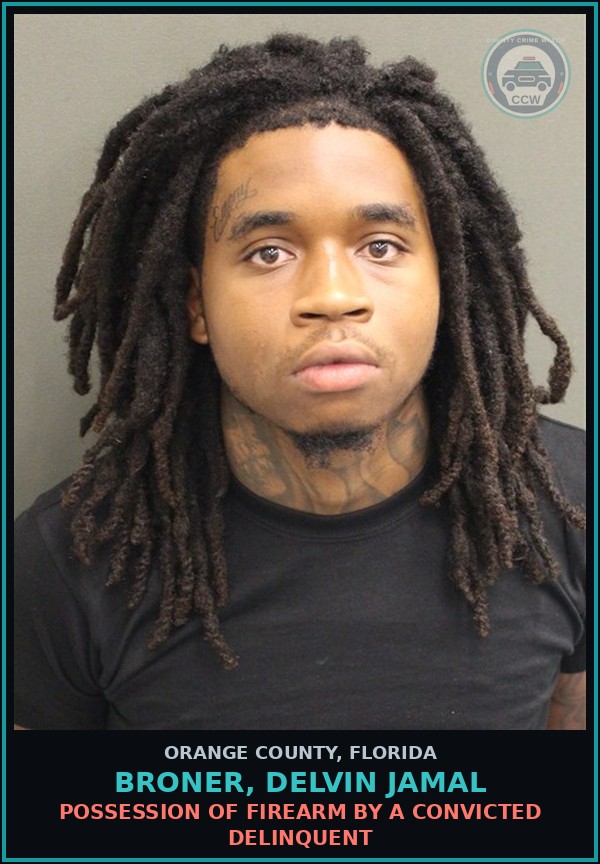 Booking mugshot of BRONER, DELVIN JAMAL in Orange County