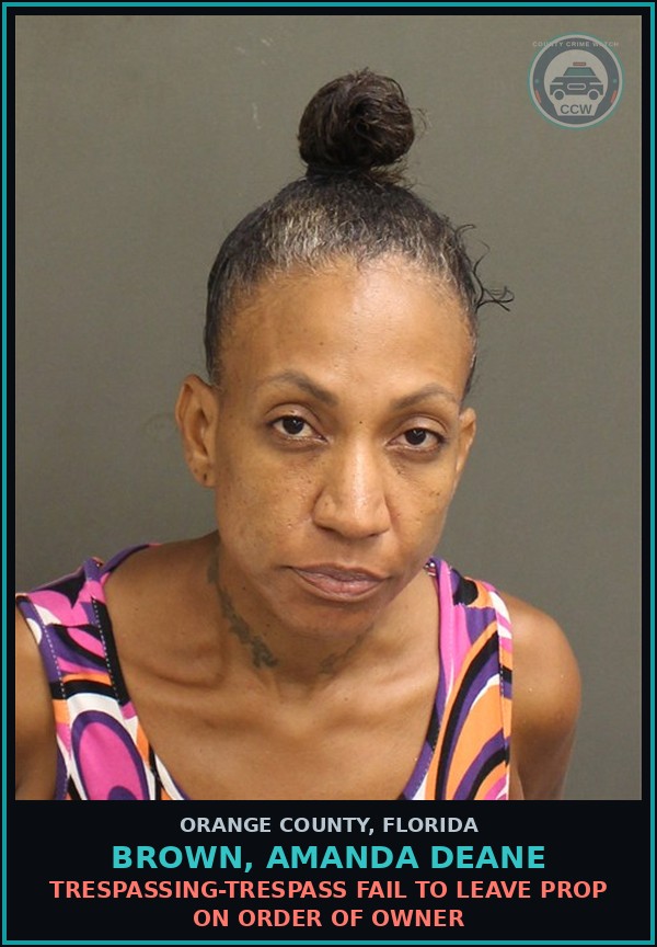 Booking mugshot of BROWN, AMANDA DEANE in Orange County