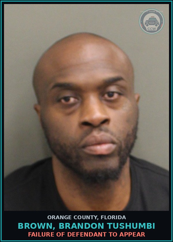 Booking mugshot of BROWN, BRANDON TUSHUMBI in Orange County
