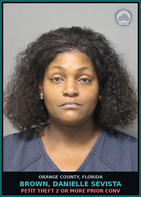 Booking mugshot of BROWN, DANIELLE SEVISTA in Orange County