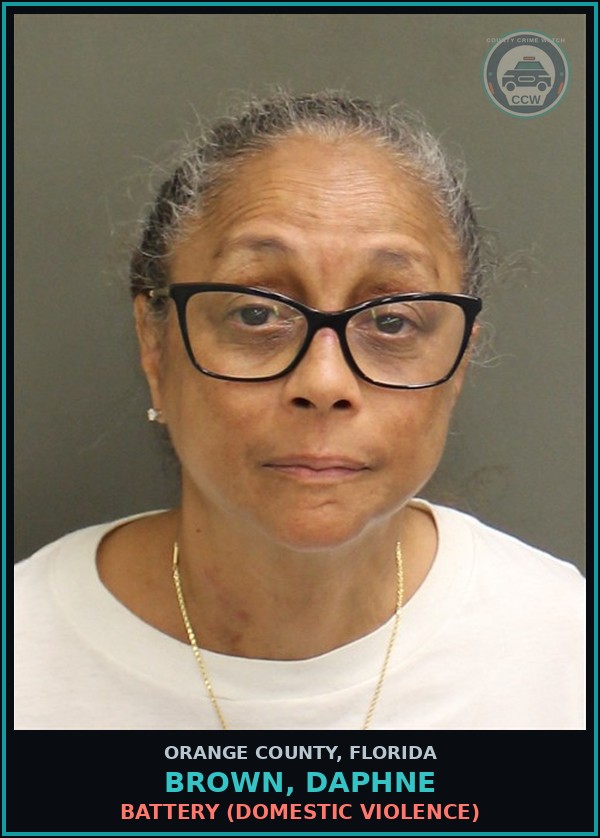 Booking mugshot of BROWN, DAPHNE in Orange County
