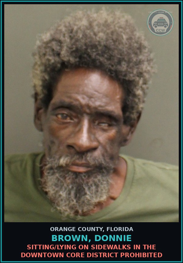 Booking mugshot of BROWN, DONNIE in Orange County