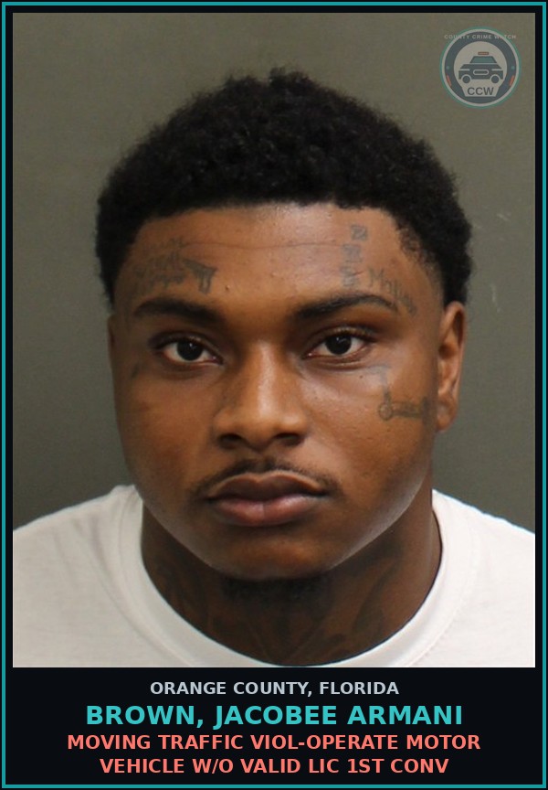 Booking mugshot of BROWN, JACOBEE ARMANI in Orange County