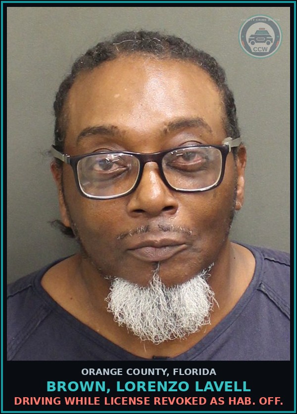 Booking mugshot of BROWN, LORENZO LAVELL in Orange County