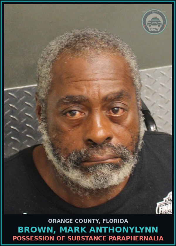 Booking mugshot of BROWN, MARK ANTHONYLYNN in Orange County