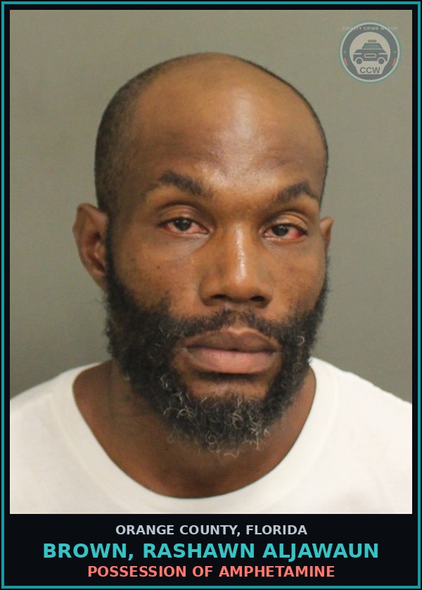 Booking mugshot of BROWN, RASHAWN ALJAWAUN in Orange County