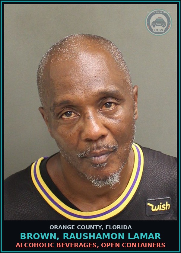 Booking mugshot of BROWN, RAUSHAMON LAMAR in Orange County